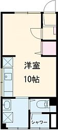 鈴木マンションA ワンルームの間取図画像