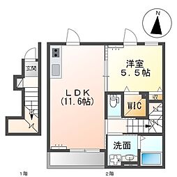 フェリーチェ 1LDKの間取図画像