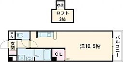 サンアビテ 1Kの間取図画像