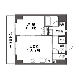 エシュレ湘南 1LDKの間取図画像