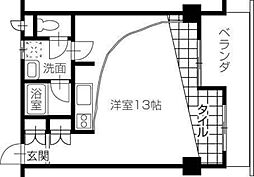 ソレイユ1番館 ワンルームの間取図画像