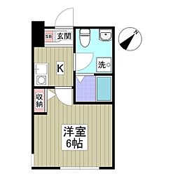 ルナール・オアシス白岡 1Kの間取図画像