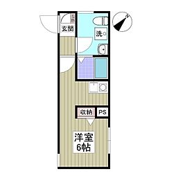 ルナール・オアシス白岡 1Kの間取図画像