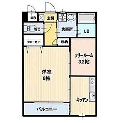 フローラボナール 1SKの間取図画像