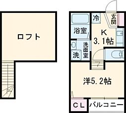 MODERNPALAZZO須屋Balm 1Kの間取図画像