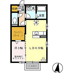 グランモア桜 1LDKの間取図画像