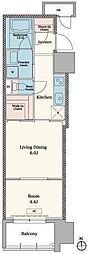RJRプレシア博多駅前 1LDKの間取図画像