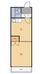 レジデンスすみれ 1DKの間取図画像