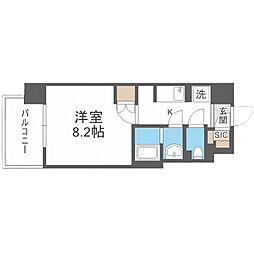 BPRレジデンス新梅田 1Kの間取図画像
