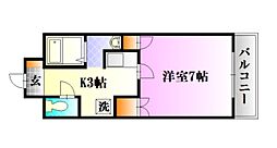 すずらんマンション 1Kの間取図画像