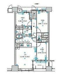 グリーンヒル別府北浜オーシャンレジデンス 3LDKの間取図画像