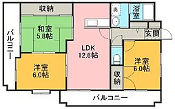 クリスタルマンション 3LDKの間取図画像