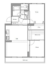 ミネルヴァ曰佐 2LDKの間取図画像