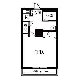 OMビル 1Kの間取図画像