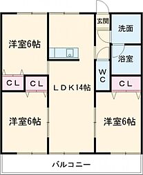 サウスアイランド 3LDKの間取図画像