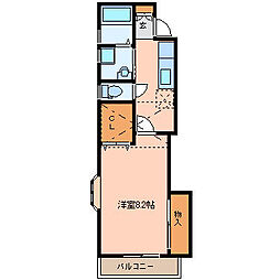 ルピシアS 1Kの間取図画像