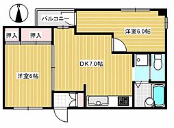 フォーベストパーク 2DKの間取図画像