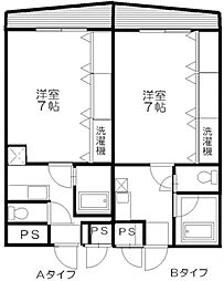 ベルセゾン 1Kの間取図画像