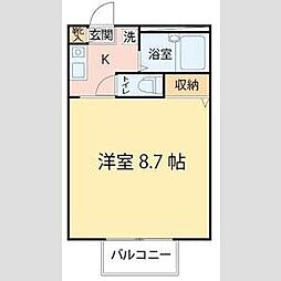 カーサ宮千代A 1Kの間取図画像