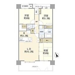 アンビシャスシティ越谷 3LDKの間取図画像