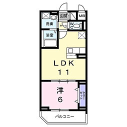 別所中の町アパート(028123701) 1LDKの間取図画像