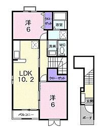 エトワール海谷 2LDKの間取図画像