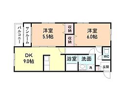 ドリーム8 2DKの間取図画像