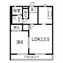 エクシード連坊 1LDKの間取図画像