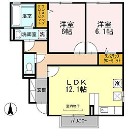 プリマベーラ 2LDKの間取図画像