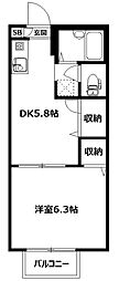 ドリームハイツ 1DKの間取図画像