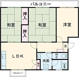 柿の生マンション 3DKの間取図画像
