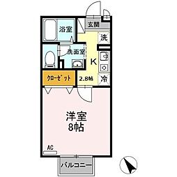 コーポラス吉村 1Kの間取図画像
