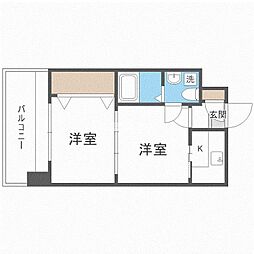 エステート・モア平尾センティモ 2Kの間取図画像
