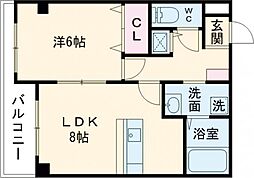 ルメルシエ 1LDKの間取図画像