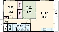 第1永和レジデンス 2LDKの間取図画像