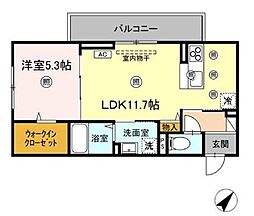 amレジデンス出雲 1LDKの間取図画像