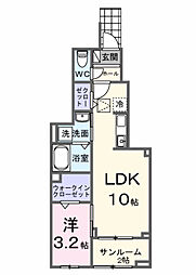 K・Sガーデン IV 1LDKの間取図画像