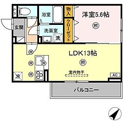 amレジデンス出雲 1LDKの間取図画像