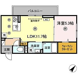 amレジデンス出雲 1LDKの間取図画像