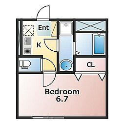 プレシャス熊谷 ワンルームの間取図画像