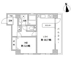 ラクラス田原町 1LDKの間取図画像