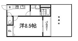 メゾンクレア 1Kの間取図画像