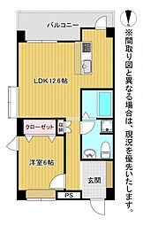 ビアリッツ 1LDKの間取図画像