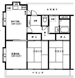 増島ハイツ 3DKの間取図画像