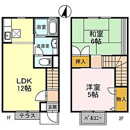 アネックスD棟 2LDKの間取図画像