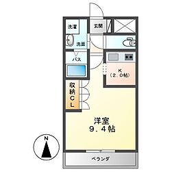 ブリリアント・g1 1Kの間取図画像
