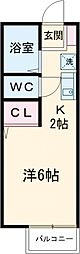 プレジール朝日 ワンルームの間取図画像
