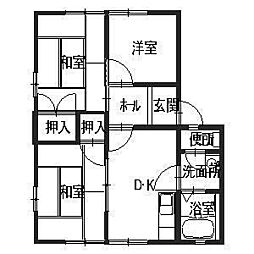 ディアス寿里 3DKの間取図画像