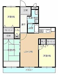 サンブライト荒牧 3LDKの間取図画像