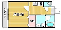 オーク中穂積 1Kの間取図画像